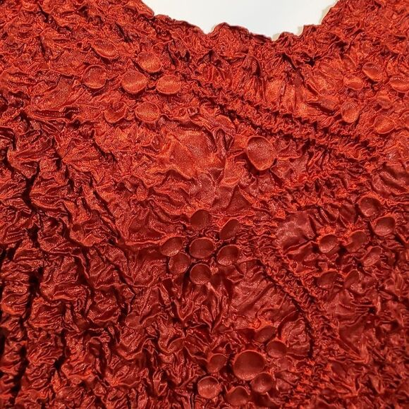 Magic Scarf One Size Dark Red Stretchy Bubble Y2K Crinkle Blouse BoHo Party - Picture 3 of 6